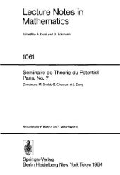 book Seminaire de Theorie du Potentiel Paris