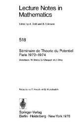 book Seminaire de Theorie du Potentiel Paris 1972-1974