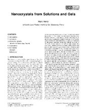 book Nanocrystals from Solutions and Gels