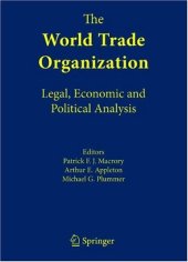 book The World Trade Organization : Legal, Economic and Political Analysis (Vol 1-3)