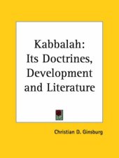 book Kabbalah: Its Doctrines, Development and Literature