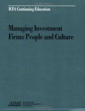 book Managing Investment Firms: People and Culture