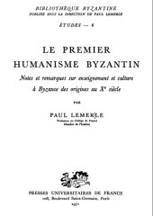 book Le premier humanisme byzantin