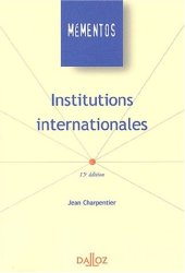 book Institutions Internationales, 15e éd.