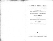 book Claudii Ptolemaei opera quae exstant omnia, vol. III, fasc. 2: Peri kriteriu kai hegemoniku; Karpos (=De iudicandi facultate et animi principatu ; Pseudo-Ptolemaei fructus sive Centiloquium)