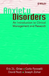 book Anxiety Disorders: An Introduction to Clinical Management and Research