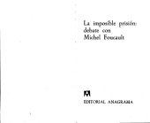 book La imposible prisión: debate con Michel Foucault