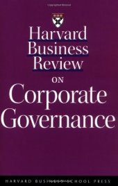 book Harvard Business Review on Corporate Governance (Harvard Business Review Paperback Series)