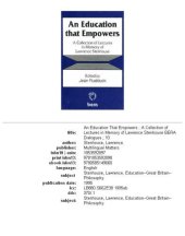 book An Education That Empowers: A Collection of Lectures in Memory of Lawrence Stenhouse (Bera Dialogues)