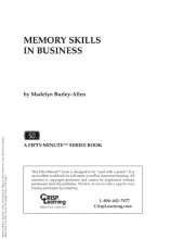 book Memory Skills in Business (Crisp Fifty-Minute Series)