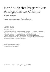 book Handbuch der Präparativen Anorganischen Chemie, 3. Auflage, Band III