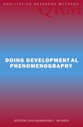 book Doing Developmental Phenomenography