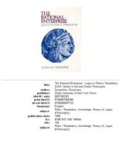 book The Rational Enterprise: Logos in Plato’s Theaetetus