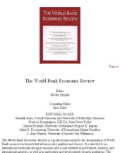 book The World Bank Economic Review 13 (2) (3), May and Sept 1999