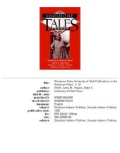 book Shoshone Tales (University of Utah Publications in the American West)