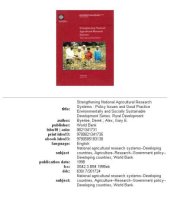 book Strengthening National Agriculture Research Systems: Policy Issues and Good Practice (Environmentally and Socially Sustainable Development Series. Rural Development)