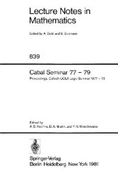 book Cabal Seminar, 77-79: Proceedings