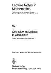 book Colloquium on Methods of Optimization: Held in Novosibirsk/USSR, June 1968