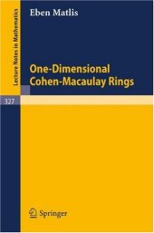 book One-Dimensional Cohen-Macaulay Rings