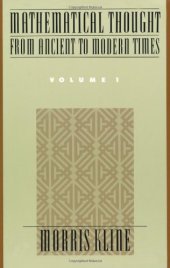 book Mathematical Thought from Ancient to Modern Times