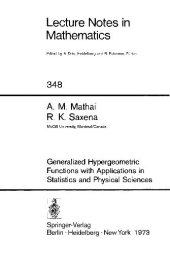 book Generalized Hypergeometric Functions With Applications In Statistics And Physical Sciences