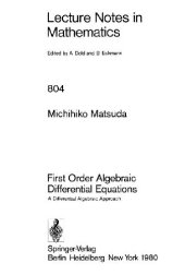 book First Order Algebraic Differential Equations: A Differential Algebraic Approach