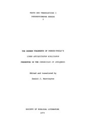 book The Hebrew Fragments of Pseudo-Philo’s Liber Antiquitatum Biblicarum Preserved in the Chronicles of Jerahmeel