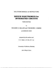 book Device Electronics for Integrated Circuits 3rd edition Solutions Manual