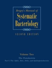 book Bergey's Manual of Systematic Bacteriology 2nd Ed Vol 2 Proteobacteria Part C The Alpha-, Beta-, Delta and Epsilonproteobacteria