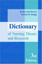 book Dictionary of nursing theory and research