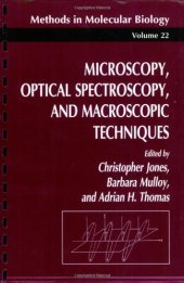 book Microscopy, Optical Spectroscopy, and Macroscopic Techniques (Methods in Molecular Biology Vol 22)