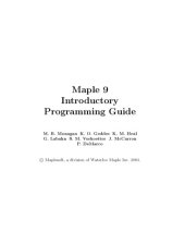 book Introductory Programming Guide: Maple 9