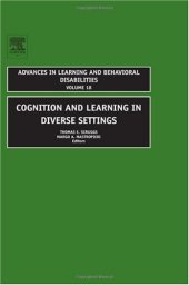 book Cognition and Learning in Diverse Settings, Volume 18 (Advances in Learning and Behavioral Disabilities)