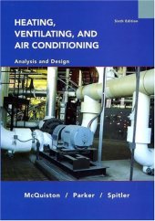 book Heating, Ventilating and Air Conditioning Analysis and Design; 6 edition