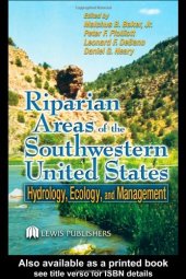 book Riparian Areas of the Southwestern United States: Hydrology, Ecology, and Management