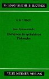 book Jenaer Systementwürfe I: Das System der spekulativen Philosophie. Fragmente aus Vorlesungsmanuskripten zur Philosophie der Natur und des Geistes (Philosophische Bibliothek)