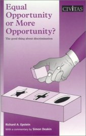 book Equal Opportunity or More Opportunity?: The Good Thing About Discrimination