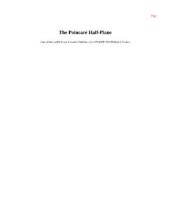 book The Poincare Half-Plane: A Gateway to Modern Geometry