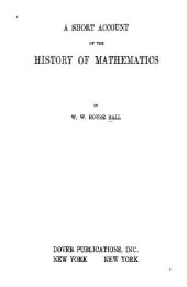 book A short account of the history of mathematics