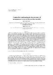 book Control for Confounding in the Presence of Measurment Error in Hierarchical Models