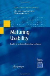 book Maturing Usability: Quality in Software, Interaction and Value