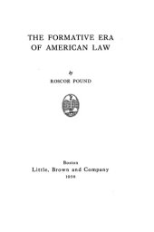 book The Formative Era of American Law