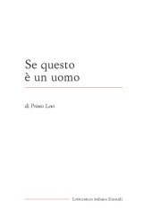 book Se questo è un uomo