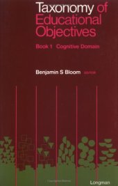 book Taxonomy of Educational Objectives, Handbook 1: Cognitive Domain