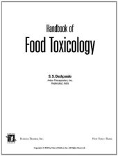 book Handbook of Food Toxicology (Food Science and Technology)