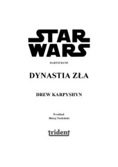 book Star Wars Darth Bane Dynastia zła