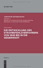 book Die Entwicklung Des Strafbefehlsverfahrens Von 1846 Bis in Die Gegenwart