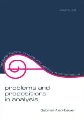 book Problems and Propositions in Analysis