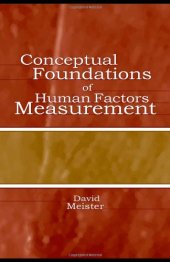 book Conceptual foundations of human factors measurement