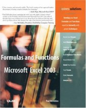 book Formulas and Functions with Microsoft Excel 2003